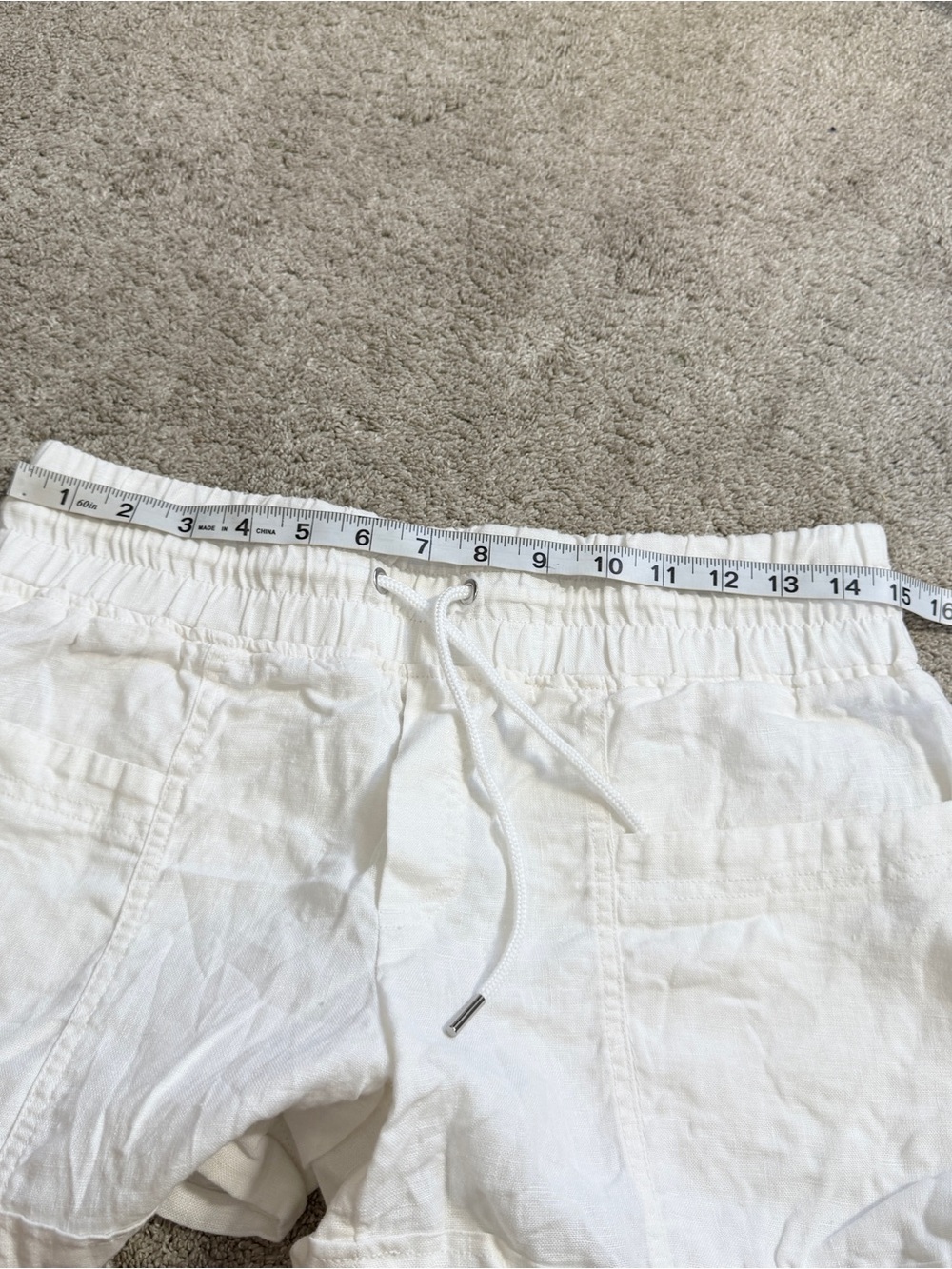 Athleta White Drawstring Linen-Blend Women’s Shorts - Picture 8 of 12